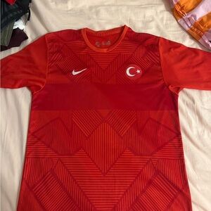Nike Red Turkey National Team Shirt with Crescent-Star Crest